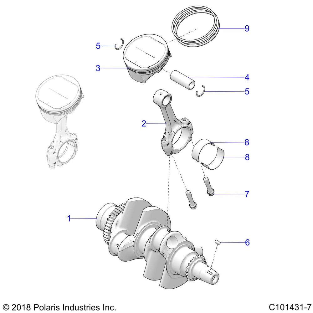 
                      
                        Polaris ATV Piston Kit, Genuine OEM Part 2205145, Qty 1
                      
                    