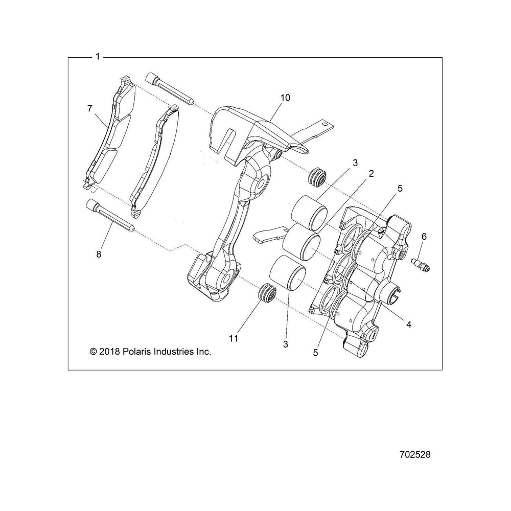 
                      
                        Polaris RZR 3-Piston Brake Caliper Assembly, Front, Left, Genuine OEM Part 1913766, Qty 1
                      
                    