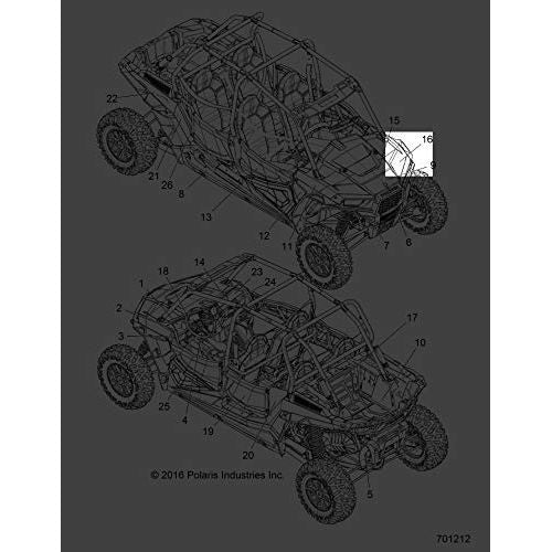 Polaris RZR Fender Decal, Top, Front, Left, Genuine OEM Part 7184733, Qty 1