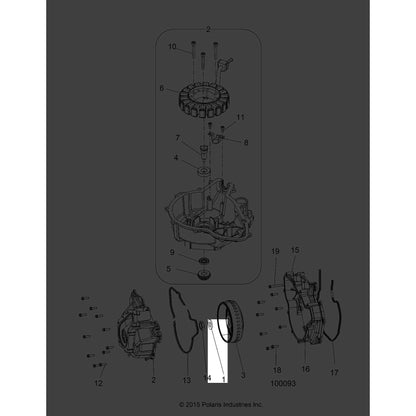Polaris Ranger Washer, 19 x 34 x 3, Hard, Genuine OEM Part 7556878, Qty 1