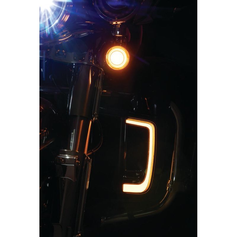 Kuryakyn Tracer L.E.D. Front Turn Signal Insert, White/Amber Light, Smoke Lens 1157