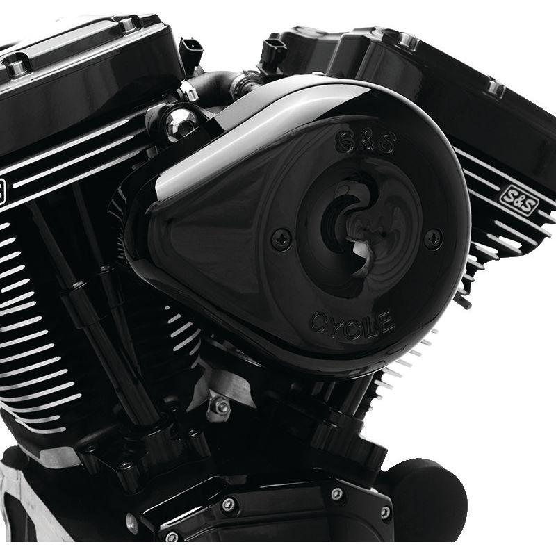 S&S Cycle 2017+ M8 Models Stealth Air Cleaner Kit w/ Black Teardrop Cover