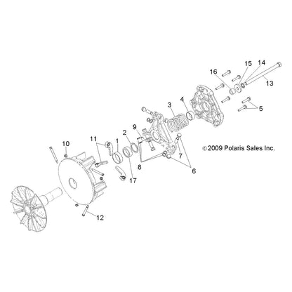 Polaris Ranger Basic Drive Clutch Assembly, Genuine OEM Part 1322890, Qty 1