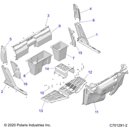 Polaris Ranger Rocker Cover, Outer, Right, Black, Genuine OEM Part 5456107-070, Qty 1