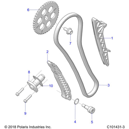 Polaris ATV Cam Drive Blade, LGB, Genuine OEM Part 3022596, Qty 1