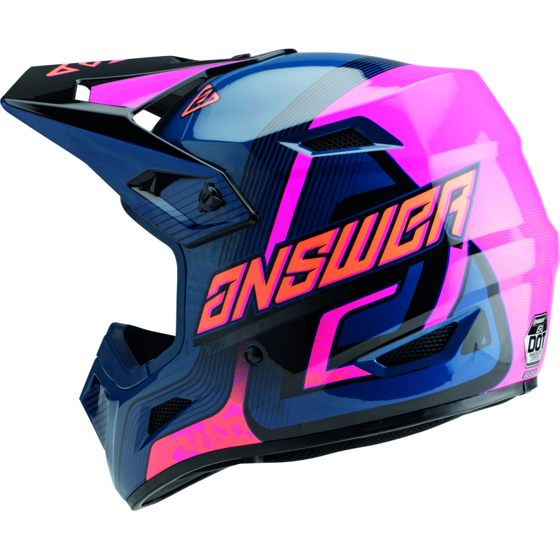 Answer AR1 Vendetta Helmet Dark Blue/Rhodamine/Orange Youth - Small