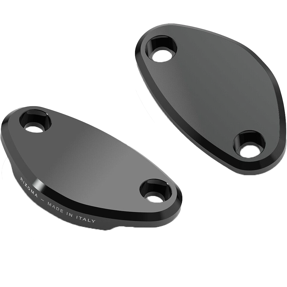 Mirror Block Off Plates Pair Black Kaw