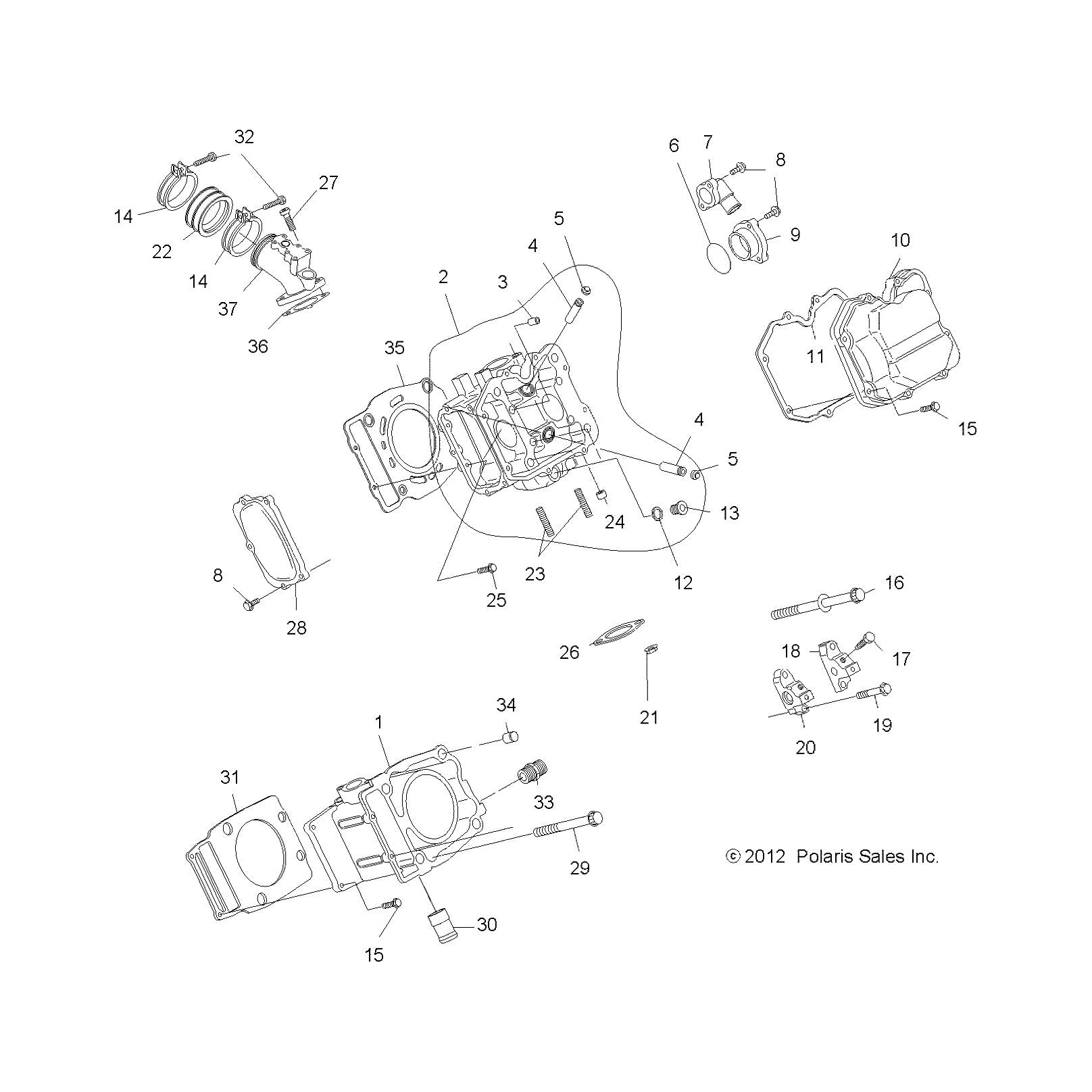 Polaris Ranger Cylinder Assembly, Genuine OEM Part 3090293, Qty 1