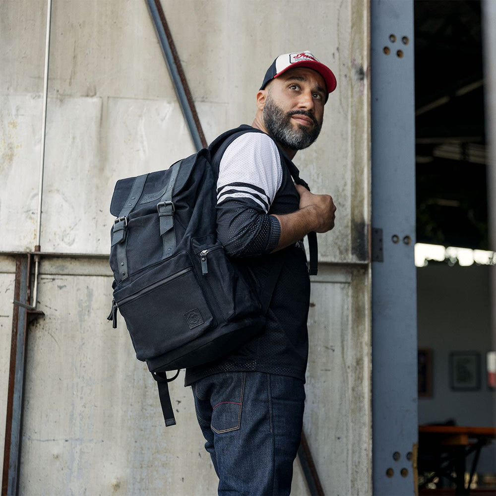 
                      
                        Indian Motorcycle Waxed Canvas Backpack, Black - 2861696
                      
                    