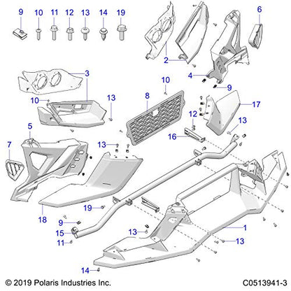 Polaris Slingshot Headlight Pod, Left, Genuine OEM Part 5452307, Qty 1
