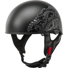 Hh 65 Half Helmet Rose Naked Matte Black/Silver Sm