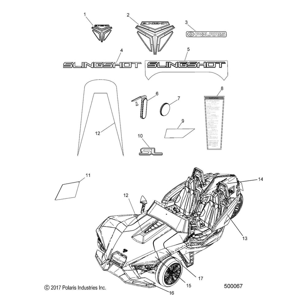 
                      
                        Polaris Slingshot Fender Decal, Rear, Right, Genuine OEM Part 7186322, Qty 1
                      
                    
