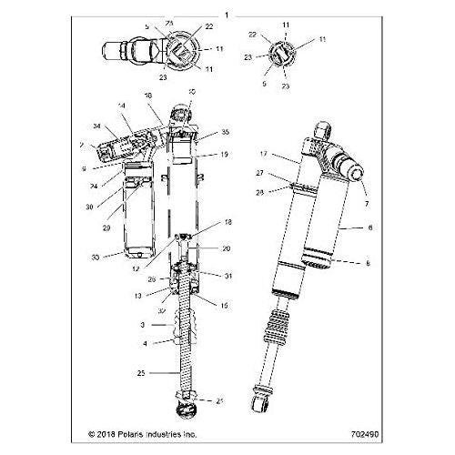 Polaris RZR Fox Live Shock, Front, Left, Genuine OEM Part 7044969, Qty 1