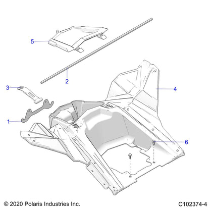 Polaris ATV Storage Box, Rear, Genuine OEM Part 5453713, Qty 1