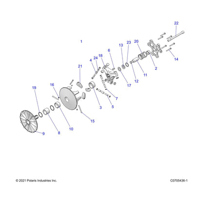 Polaris ATV Washer, 20.5 x 38.0 x 0.75, Genuine OEM Part 7557017, Qty 1