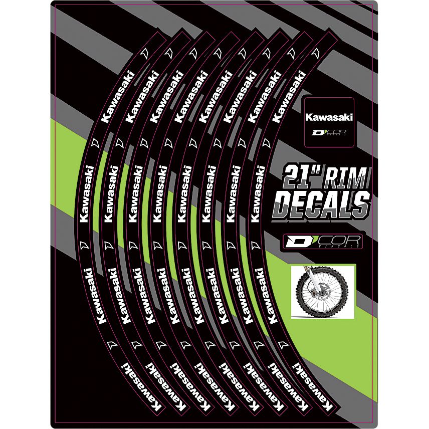 Rim Decals 21" Kawasaki Logo Front
