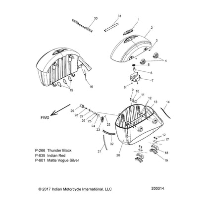 Indian Motorcycle Anchor Pin, Genuine OEM Part 7662154, Qty 1