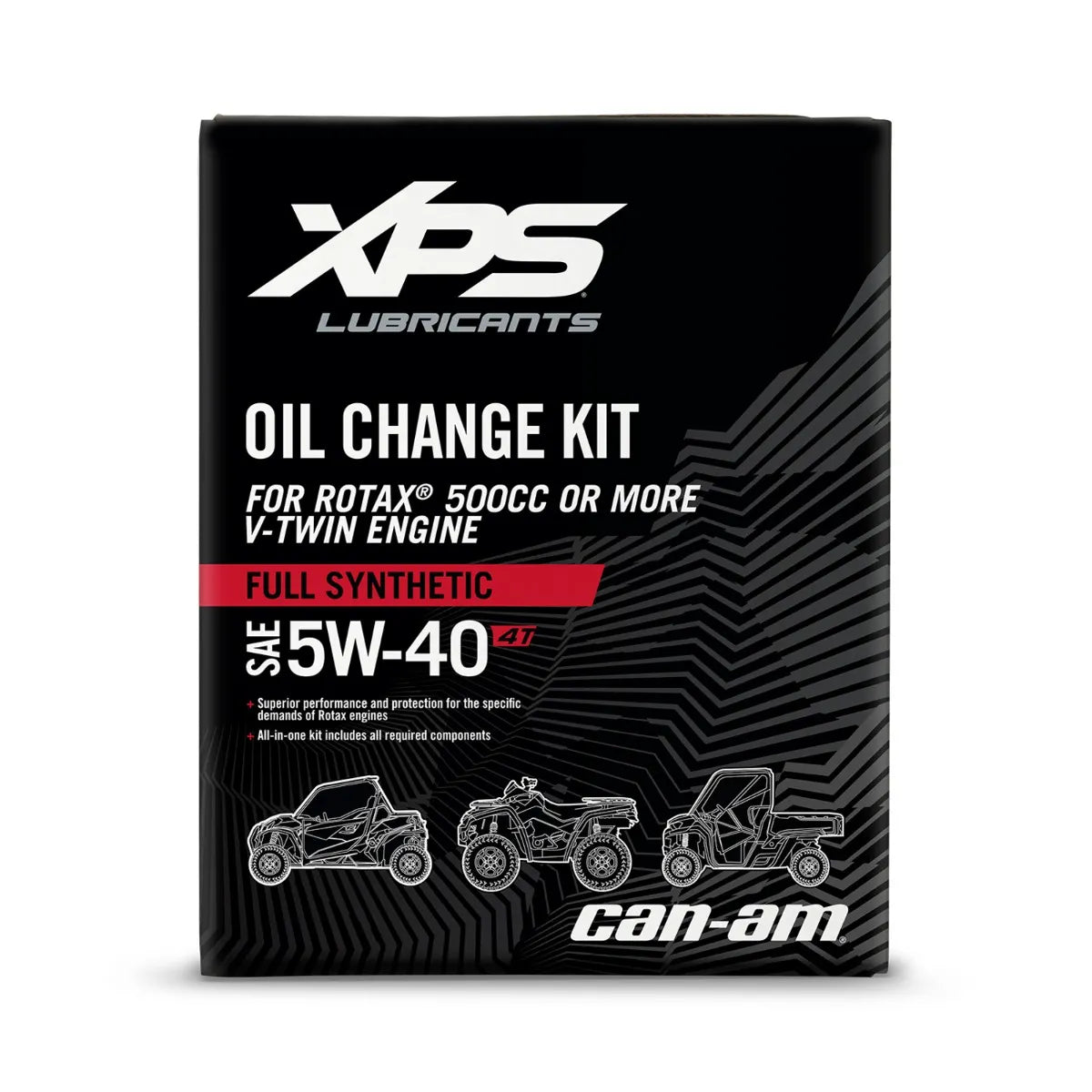 XPS Lubricants oil change kit box for Can-Am vehicles on a white background