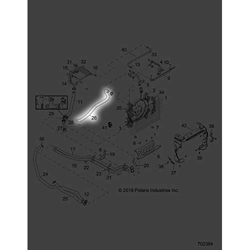 Polaris RZR Radiator Hose, Upper, Genuine OEM Part 5416028, Qty 1