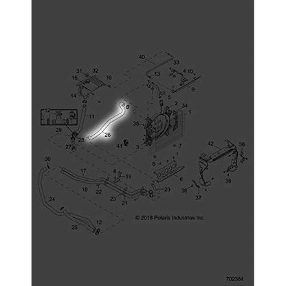 Polaris RZR Radiator Hose, Upper, Genuine OEM Part 5416028, Qty 1