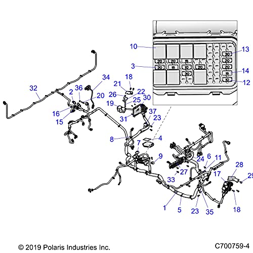 Polaris Ranger Chassis Harness, Genuine OEM Part 2414446, Qty 1