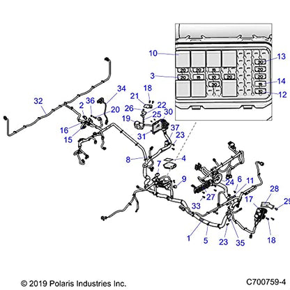 Polaris Ranger Chassis Harness, Genuine OEM Part 2414446, Qty 1