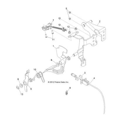 Polaris RZR Throttle Cable, Genuine OEM Part 7081702, Qty 1