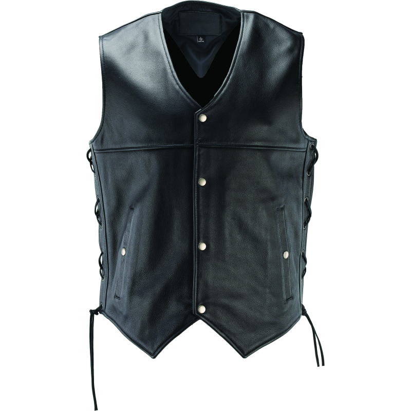 Kuryakyn Leather By River Road Old Skool Leather Vest Black - Small