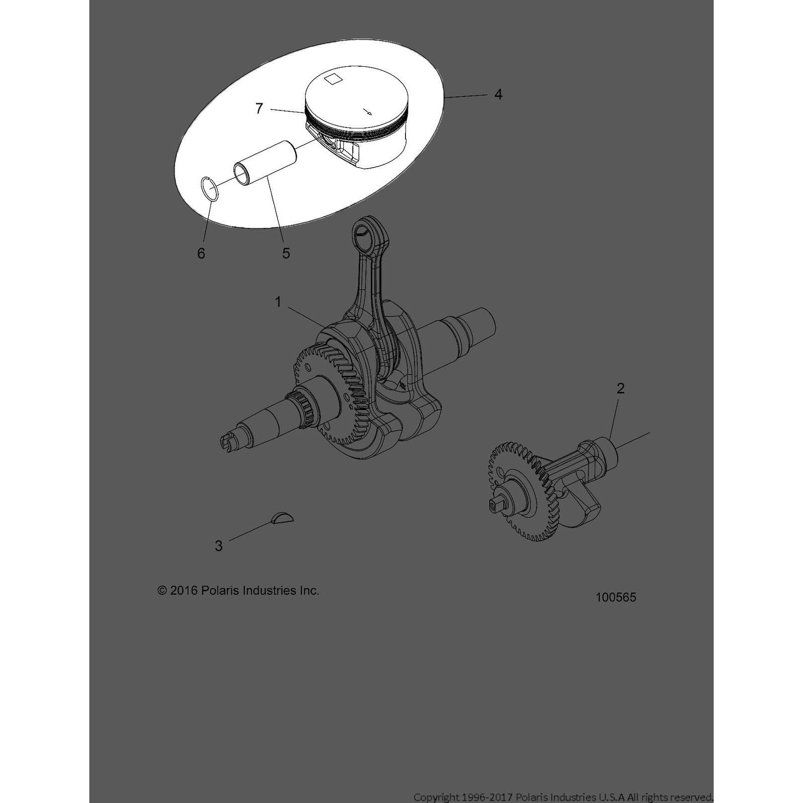 Polaris Ranger Piston Kit, 93 mm, Genuine OEM Part 2206357, Qty 1