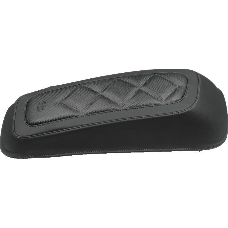 Mustang 08-21 Harley FL Touring Saddlebag Lid Covers Diamond Stitch - Black