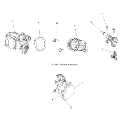 Polaris RZR Throttle Body Adapter, Genuine OEM Part 5414317, Qty 1