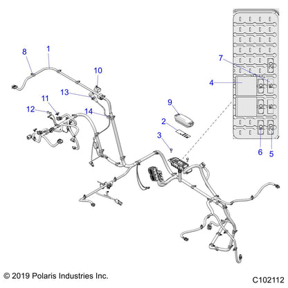 Polaris Ranger Chassis Harness, Yrc,mz [incl. 2-15], Genuine OEM Part 2415277, Qty 1