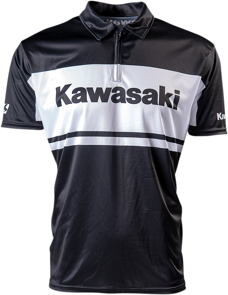 FACTORY EFFEX Kawasaki Team Pit Shirt - Black/White - Large 23-85104