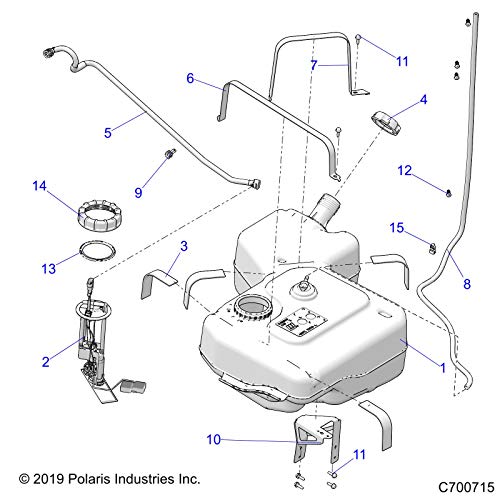 Polaris Ranger Fuel Line, Genuine OEM Part 8450040-134, Qty 1