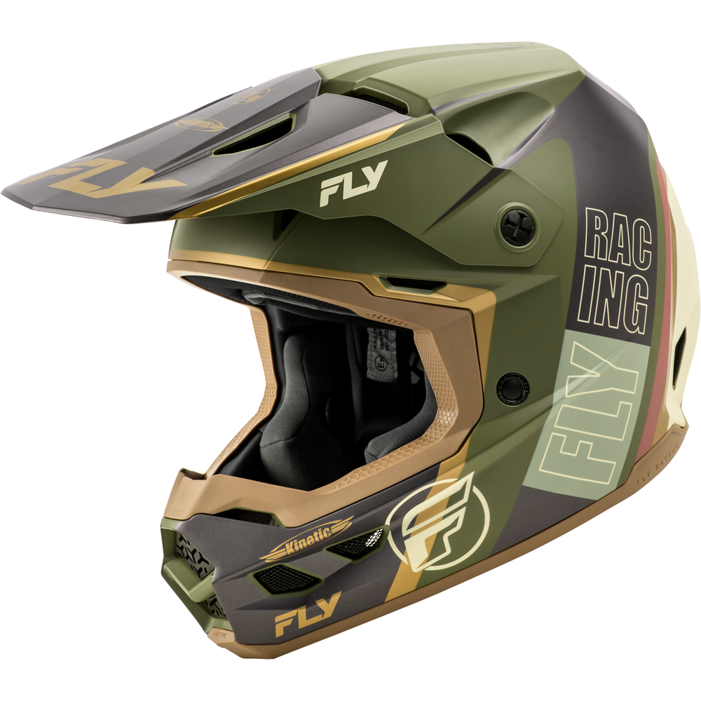 Kinetic Rally Helmet Matt Moss Gry/Khaki/Off Wht Xs