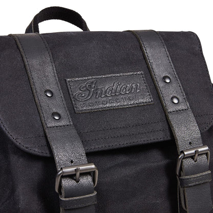 Indian Motorcycle Waxed Canvas Backpack, Black - 2861696
