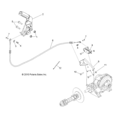 Polaris Ranger Park Brake Cable, Genuine OEM Part 7081517, Qty 1