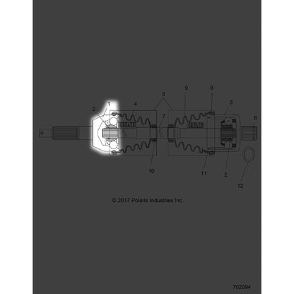 Polaris Ranger Joint, Outer, Genuine OEM Part 2206521, Qty 1