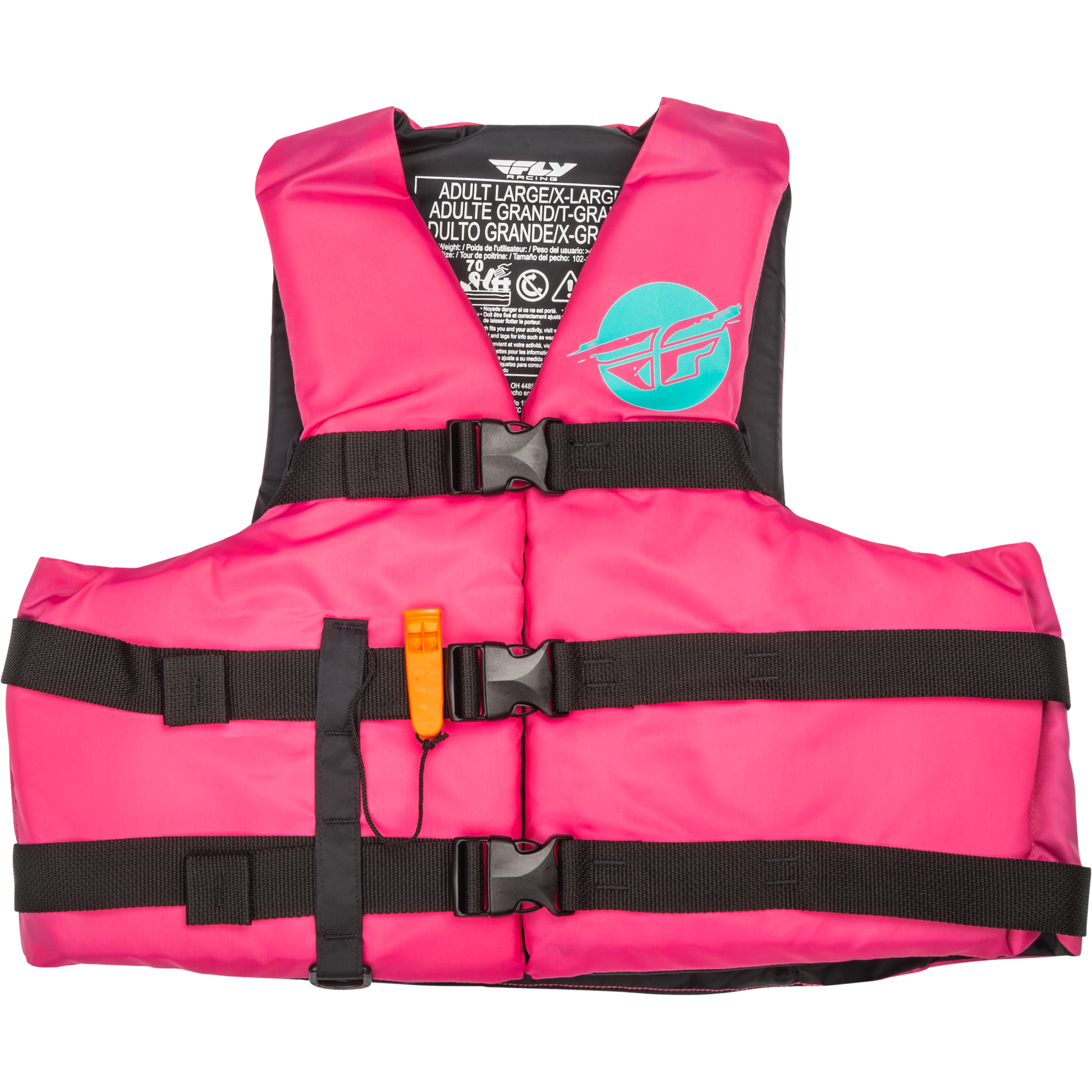 Nylon Flotation Vest Neon Pink/Teal 2x