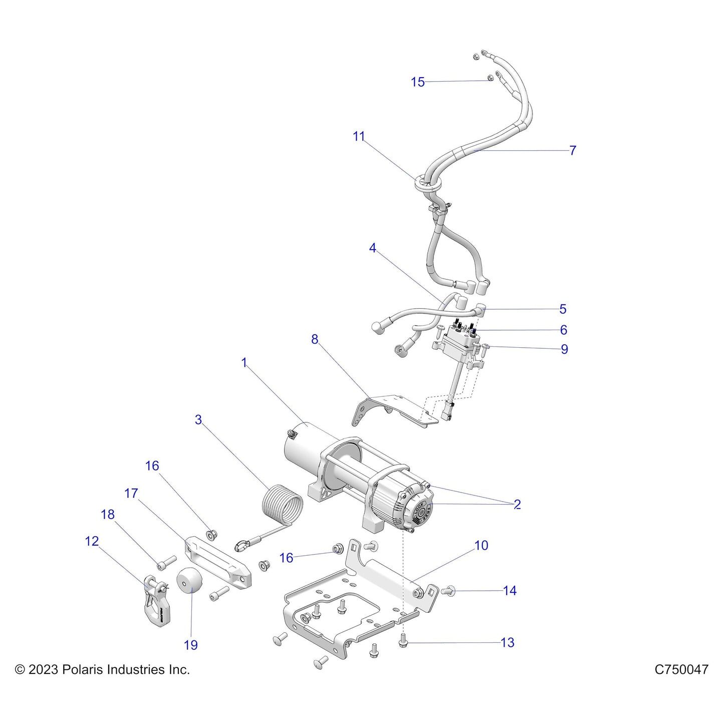 Polaris Ranger Winchmount Bracket, General, Black, Genuine OEM Part 5263364-458, Qty 1