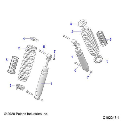 Polaris ATV Adjusting Cam Spring, Genuine OEM Part 5631014, Qty 1