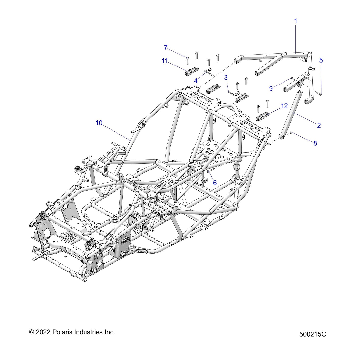 Polaris Slingshot Brace Tube Weld, Rear, Genuine OEM Part 1021668, Qty 1
