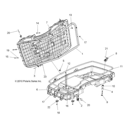 Polaris ATV Lid Support Weld, Genuine OEM Part 1016972, Qty 1