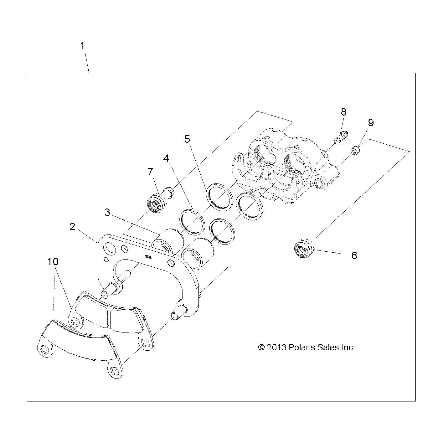 Polaris ATV Brake Caliper Assembly, Right, 1.19 in, Genuine OEM Part 1912027, Qty 1