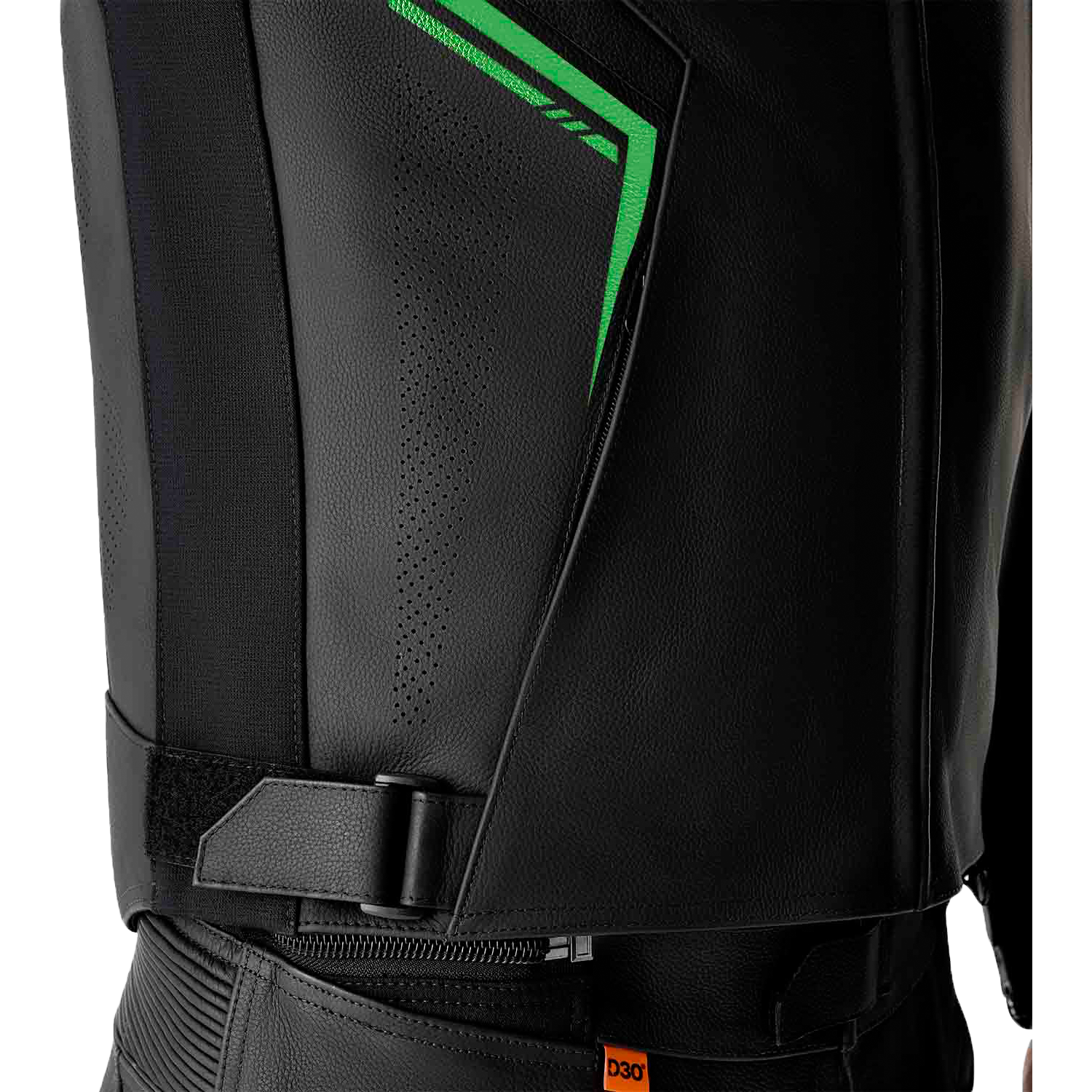 S1 D3o Leather Jacket Blk/Gry/Flo Grn Md