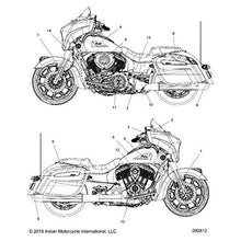 Indian Motorcycle Tank Badge, Left, Red, Genuine OEM Part 7187066-18, Qty 1