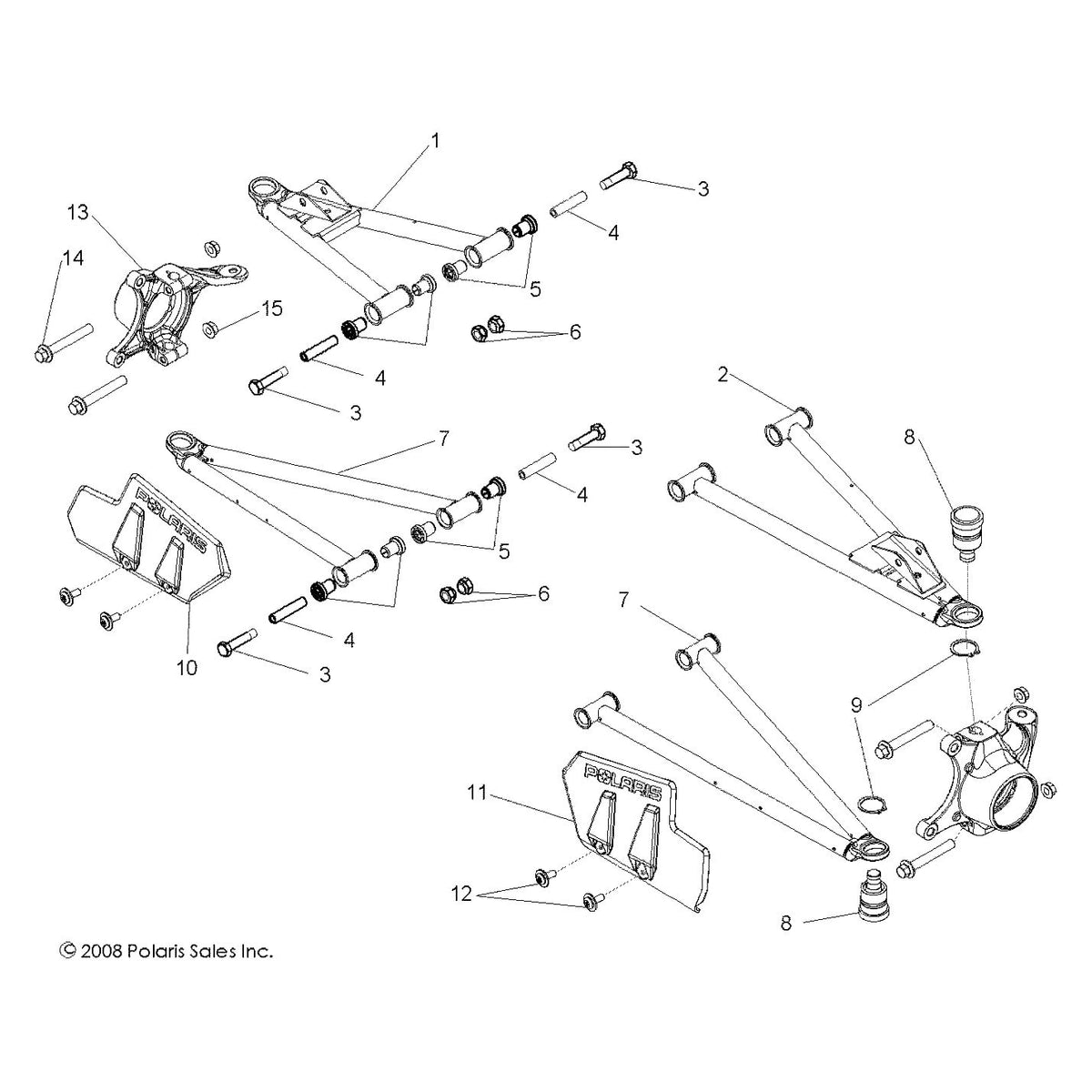 Polaris Ranger Control Arm, Front, Lower, Medium Gloss Medium Gloss Black, Genuine OEM Part 1017080-067, Qty 1