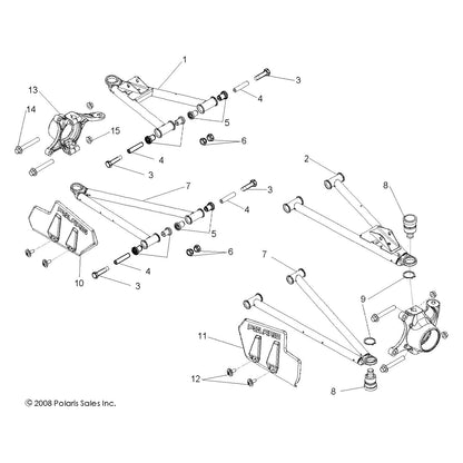 Polaris Ranger Control Arm, Front, Lower, Medium Gloss Medium Gloss Black, Genuine OEM Part 1017080-067, Qty 1