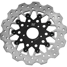 Twin Power 08-13 FLH FLT 08-16 FLHR 06-17 Dyna Front 11.8 Scalloped Floating Rotor Black Mesh
