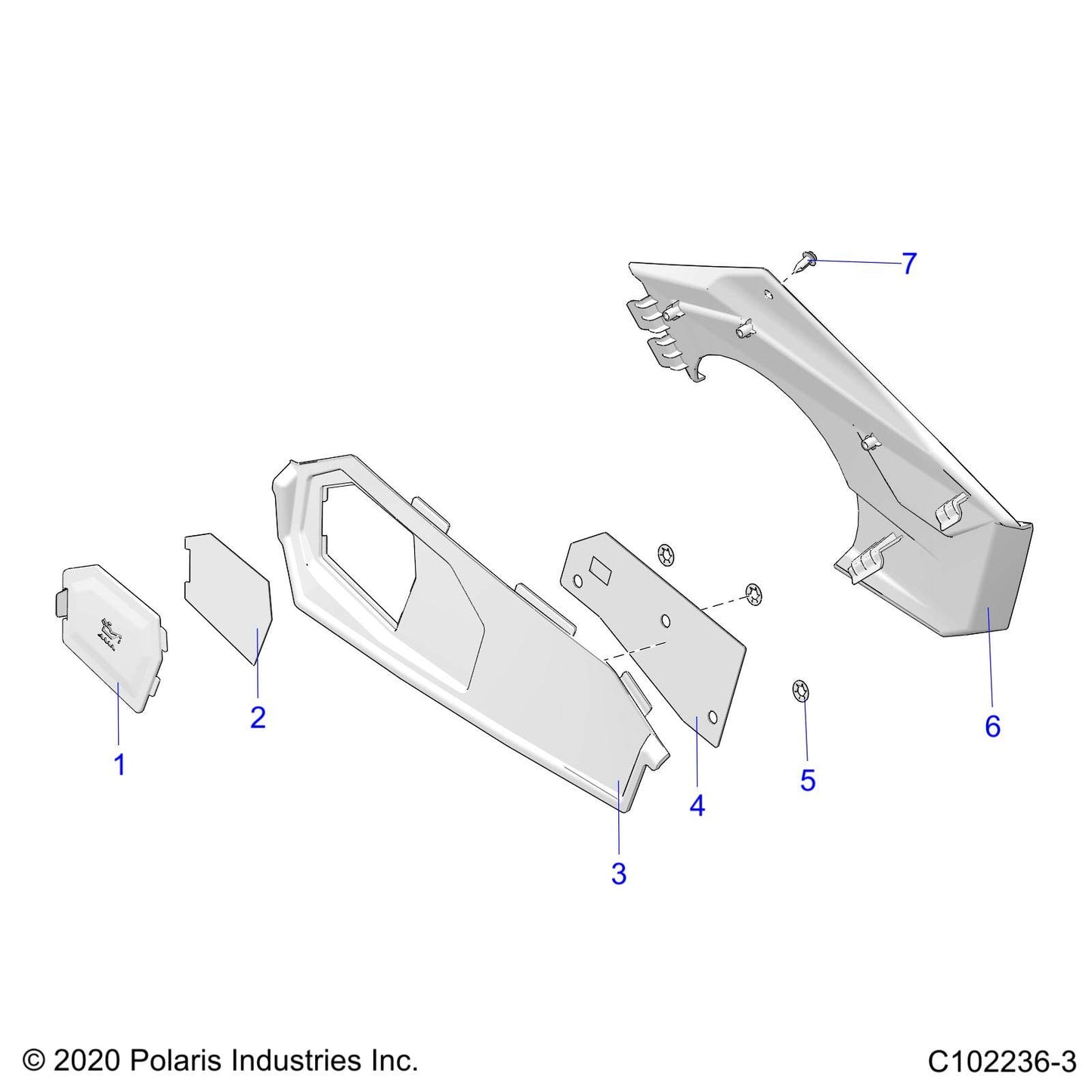 Polaris ATV Close Off Panel, Left, Black, Genuine OEM Part 5454680-070, Qty 1